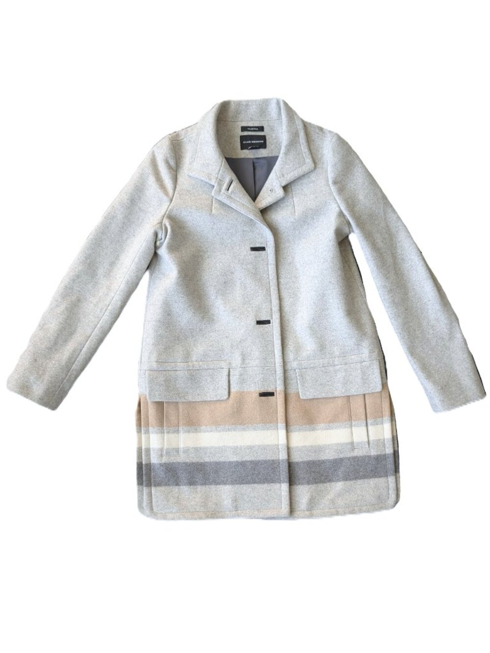 CLUB MONACO Italian Wool Colourblock Coat | Small